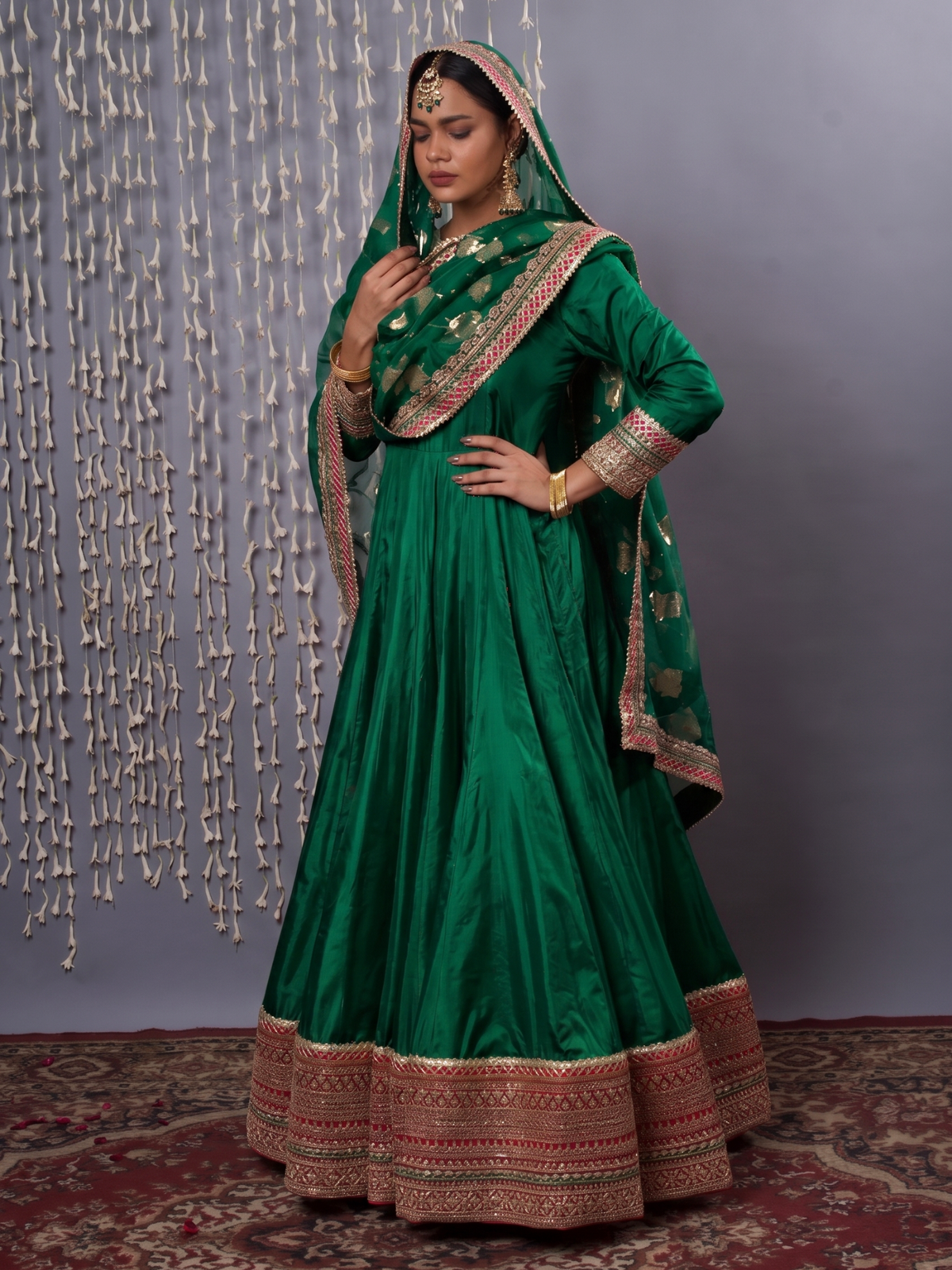 Pink Anarkali with Dupatta