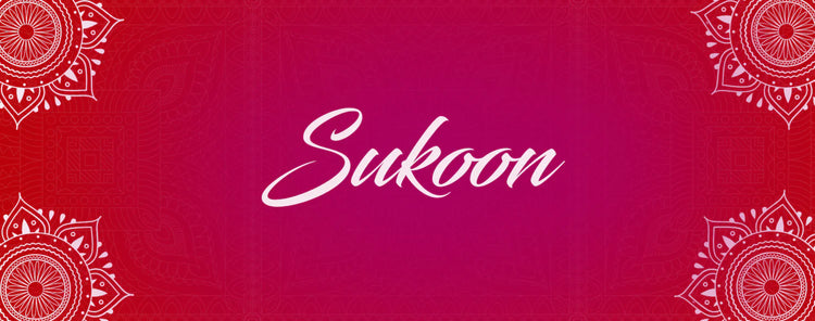 Sukoon collection banner with pink background and white ethnic embroidery patterns by Shweta Dabas
