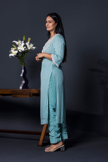 Sage Green kurta Pants and Dupatta