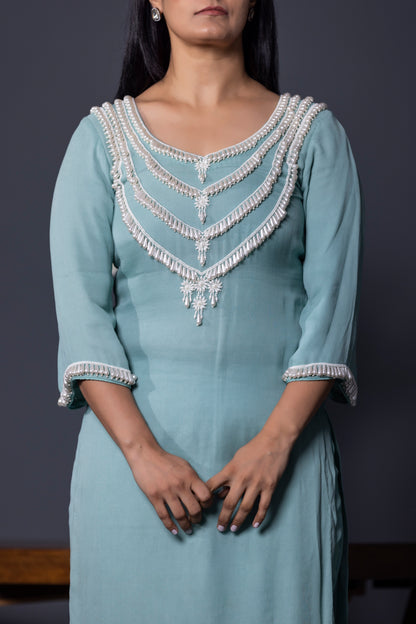 Sage Green kurta Pants and Dupatta