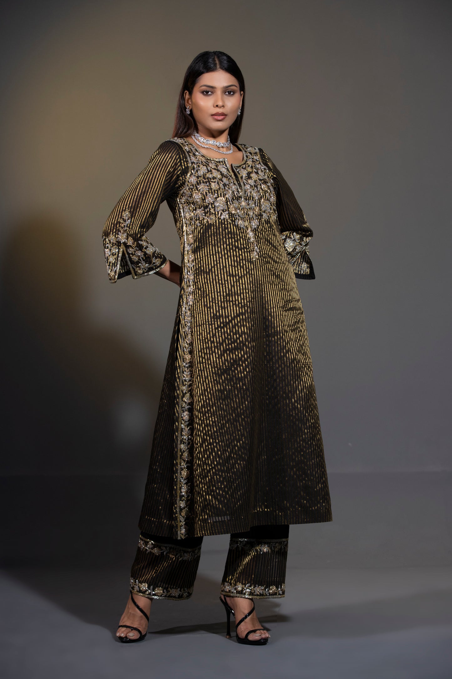Pure Tissue Kurta Pants and Dupatta