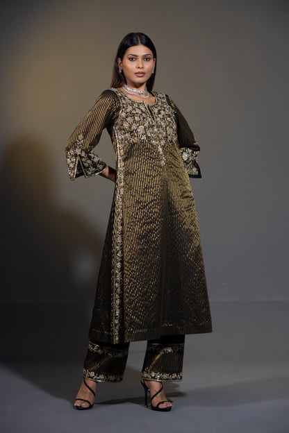 Pure Tissue Kurta Pants and Dupatta