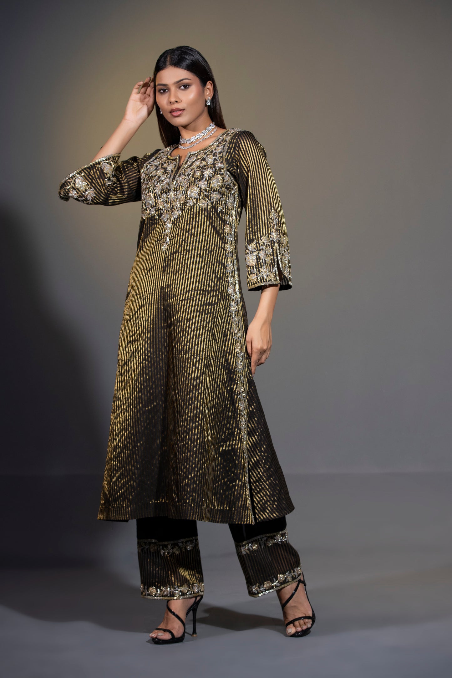 Pure Tissue Kurta Pants and Dupatta