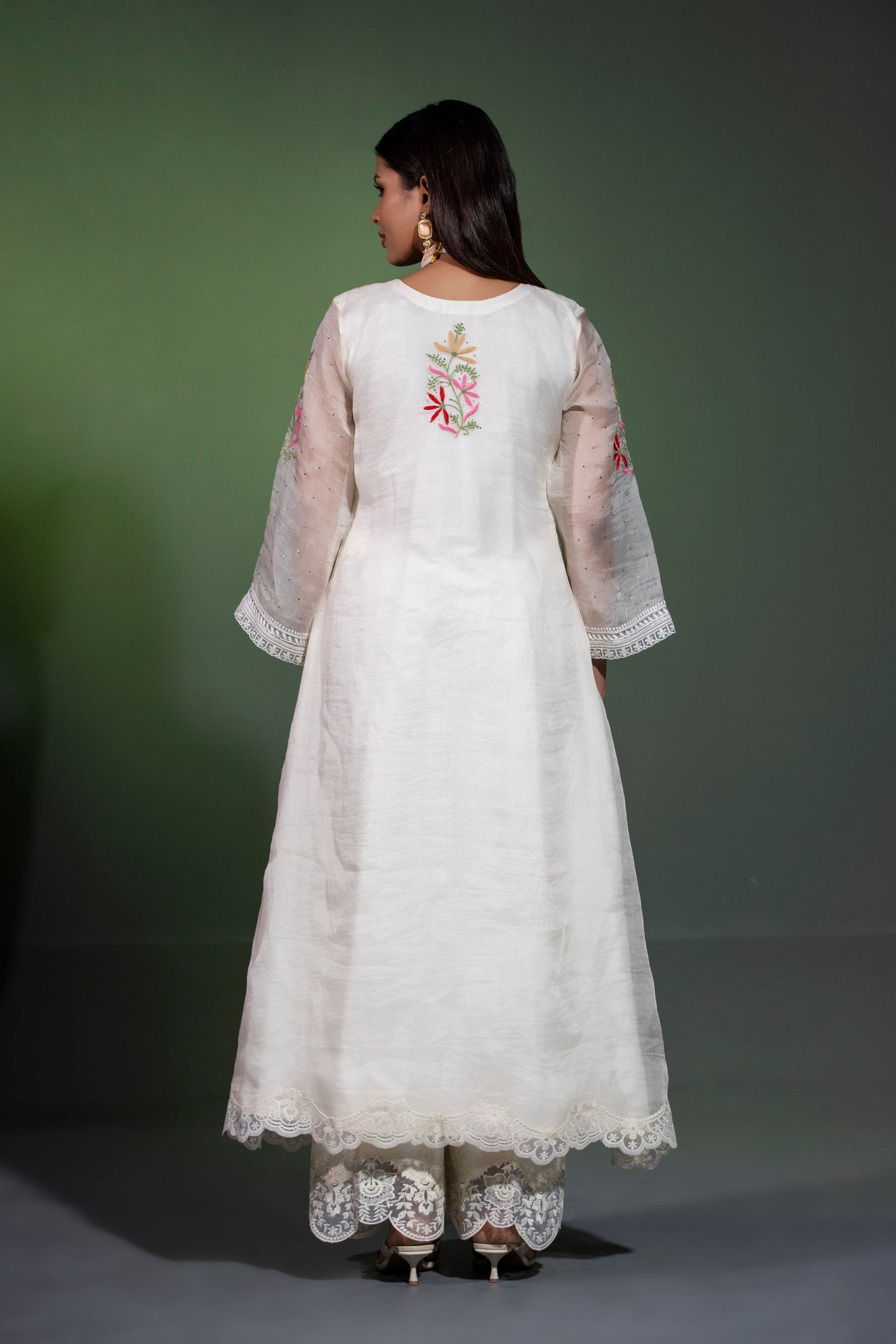 Noor Silk Organza A-Line Kurta with Pants and Dupatta