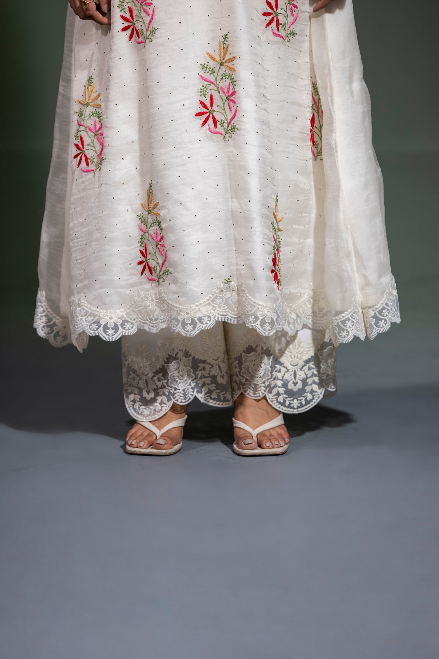 Noor Silk Organza A-Line Kurta with Pants and Dupatta