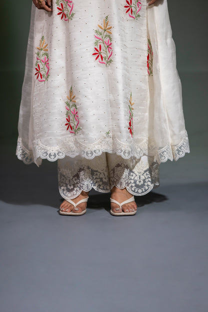Noor Silk Organza A-Line Kurta with Pants and Dupatta