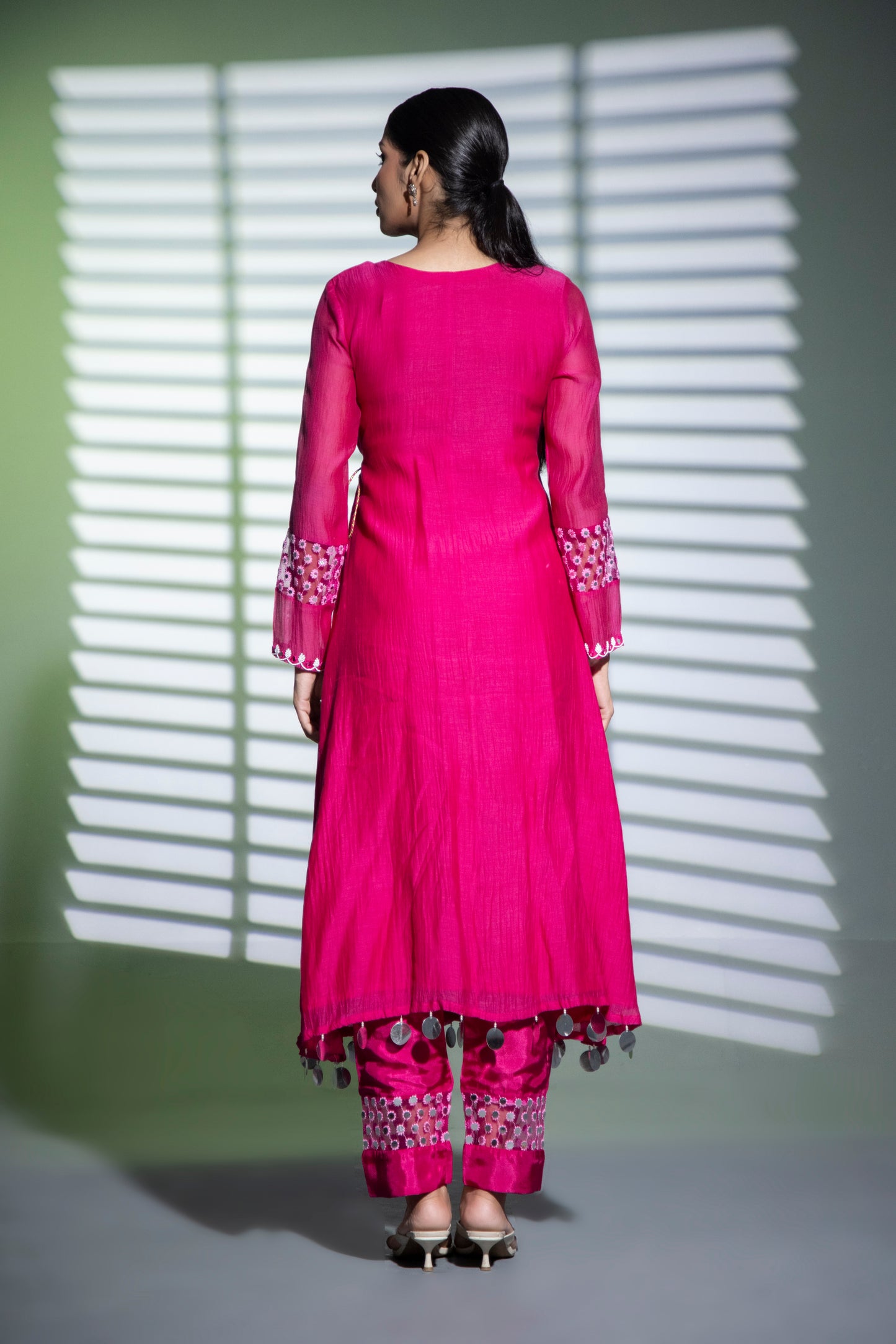 Angrakha A-line Kurta  with Pants and Dupatta