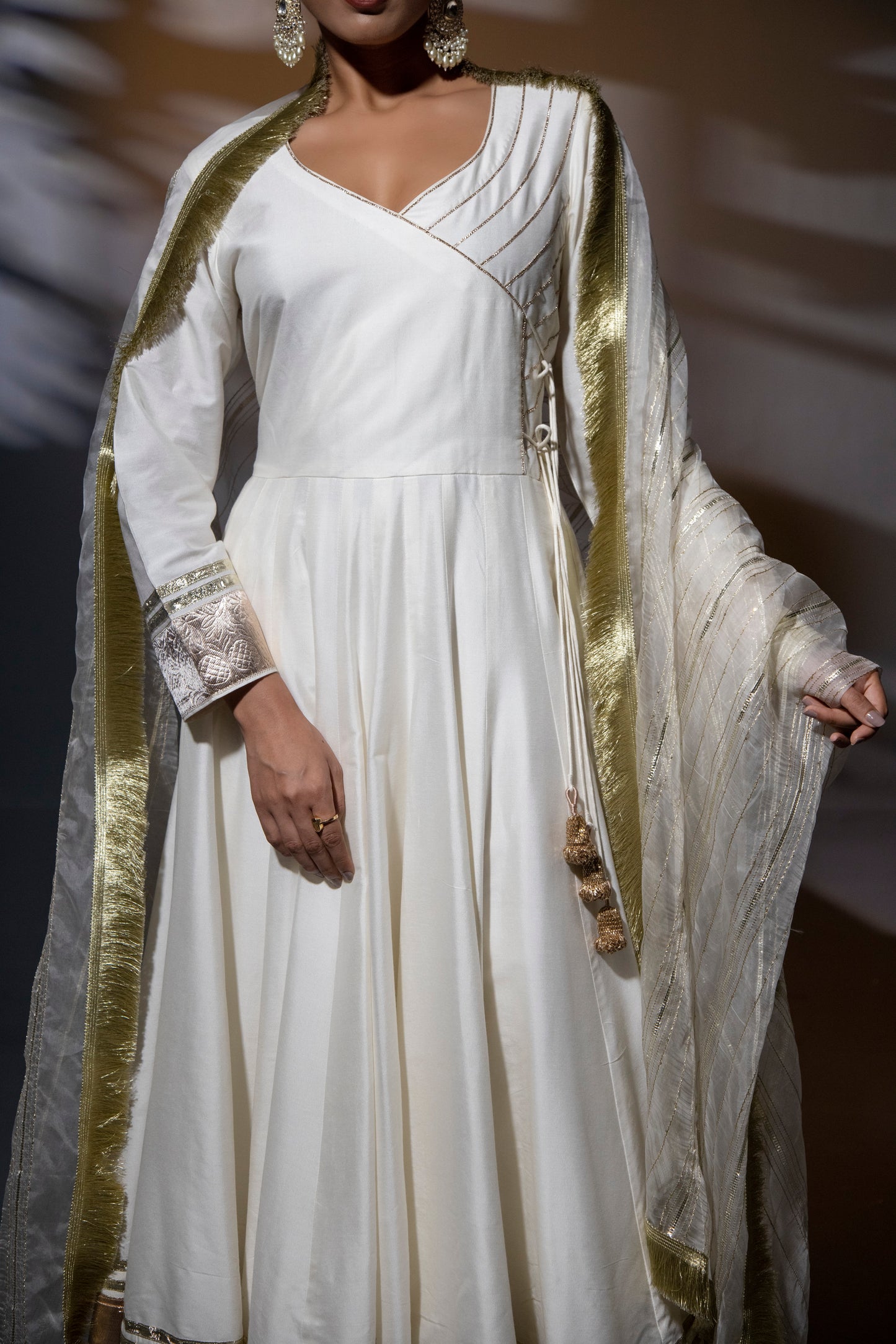 Fiza Ivory Anarkali with Pants and Dupatta