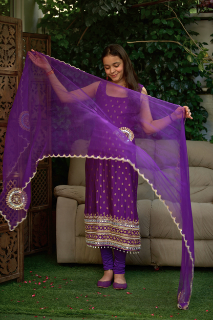 Banarasi Silk Kurta & Pyjami Set with Silk Organza Dupatta