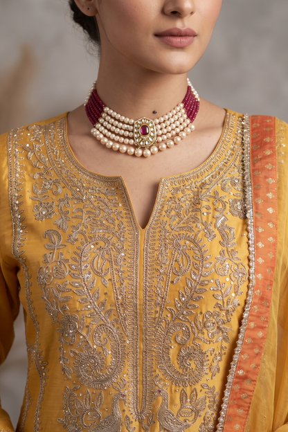 Chanderi Dori & Sequin Kurta Set