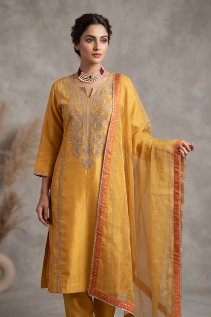 Chanderi Dori & Sequin Kurta Set