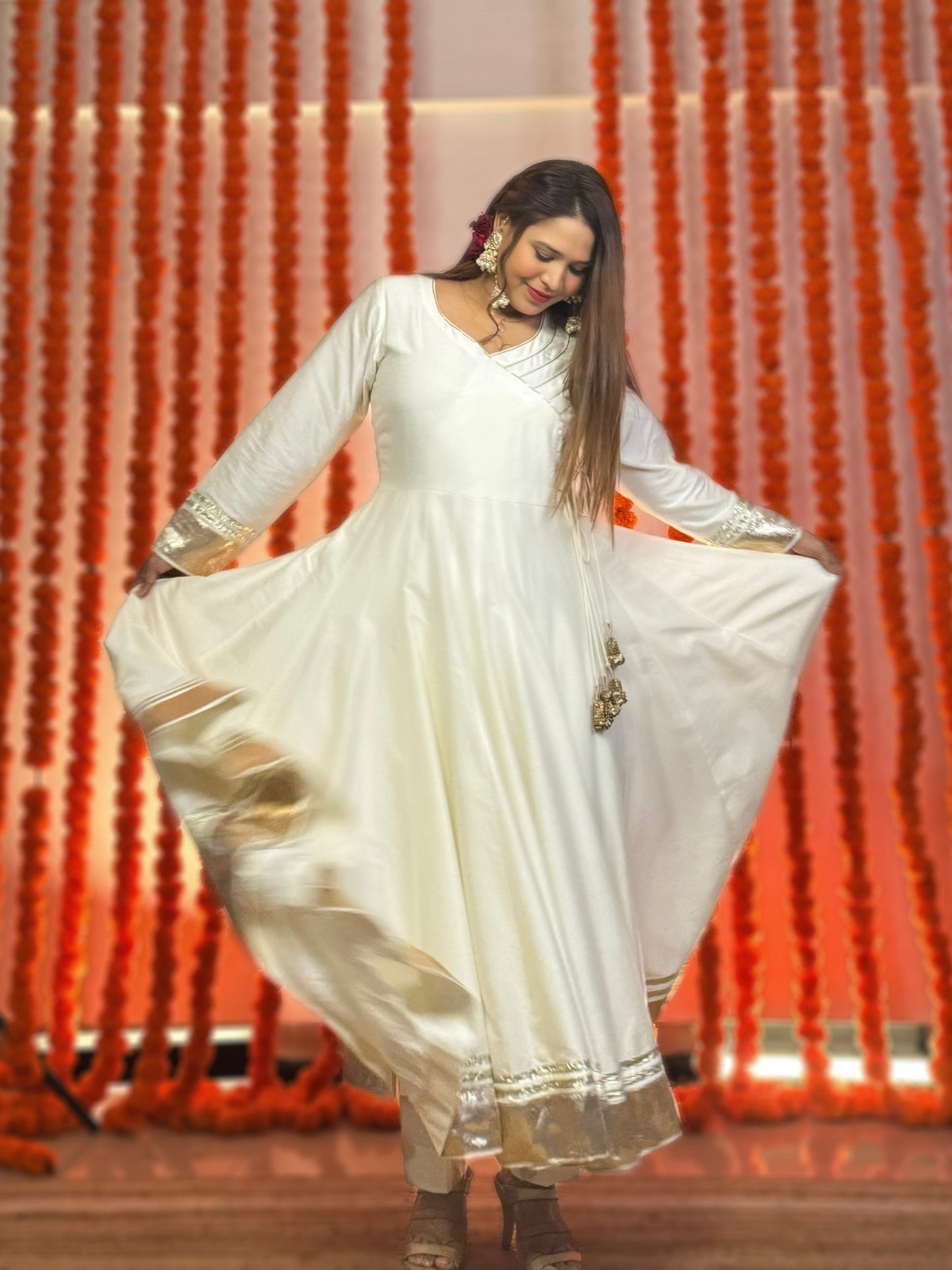 Fiza Ivory Anarkali with Pants and Dupatta