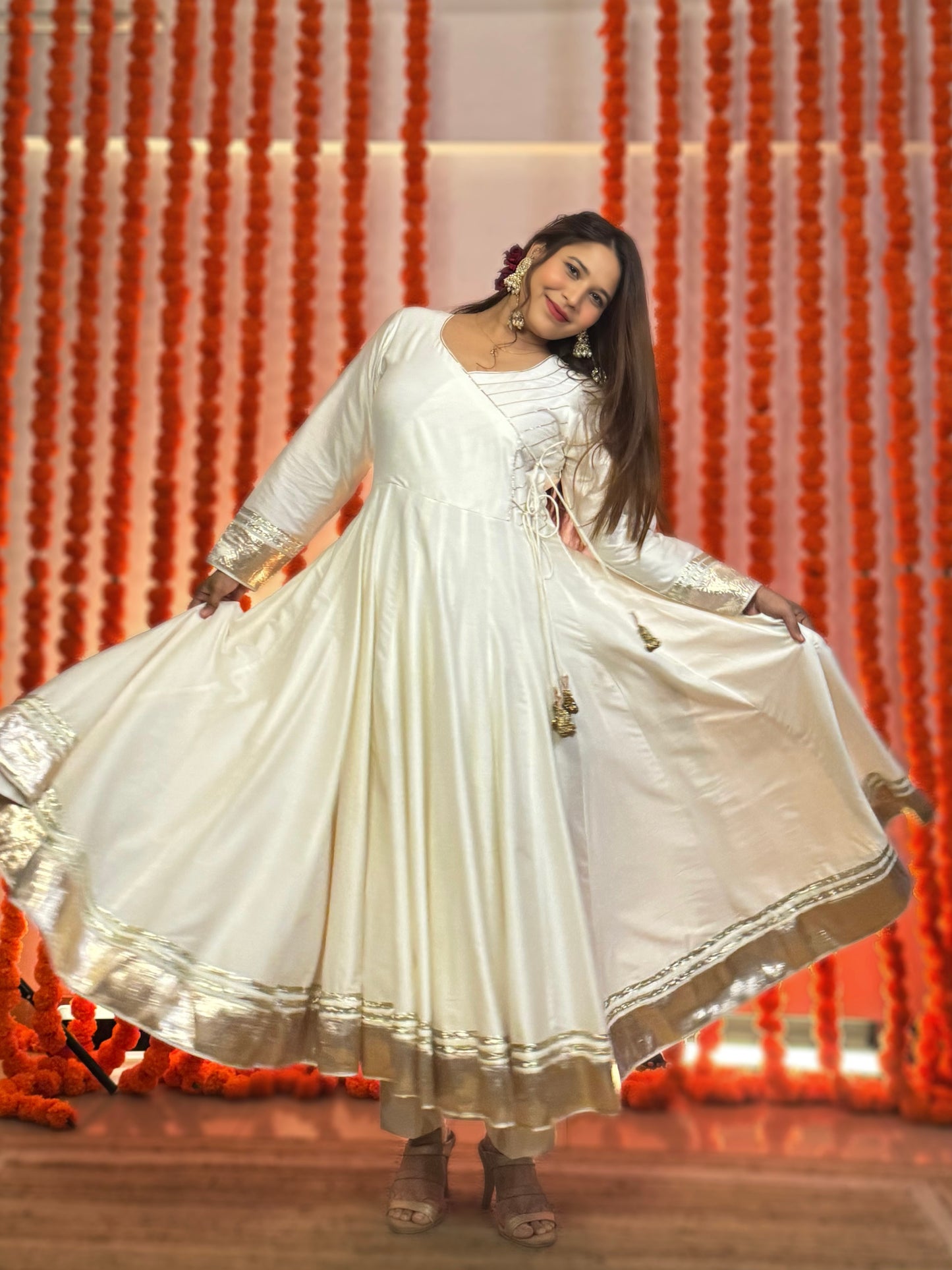 Fiza Ivory Anarkali with Pants and Dupatta