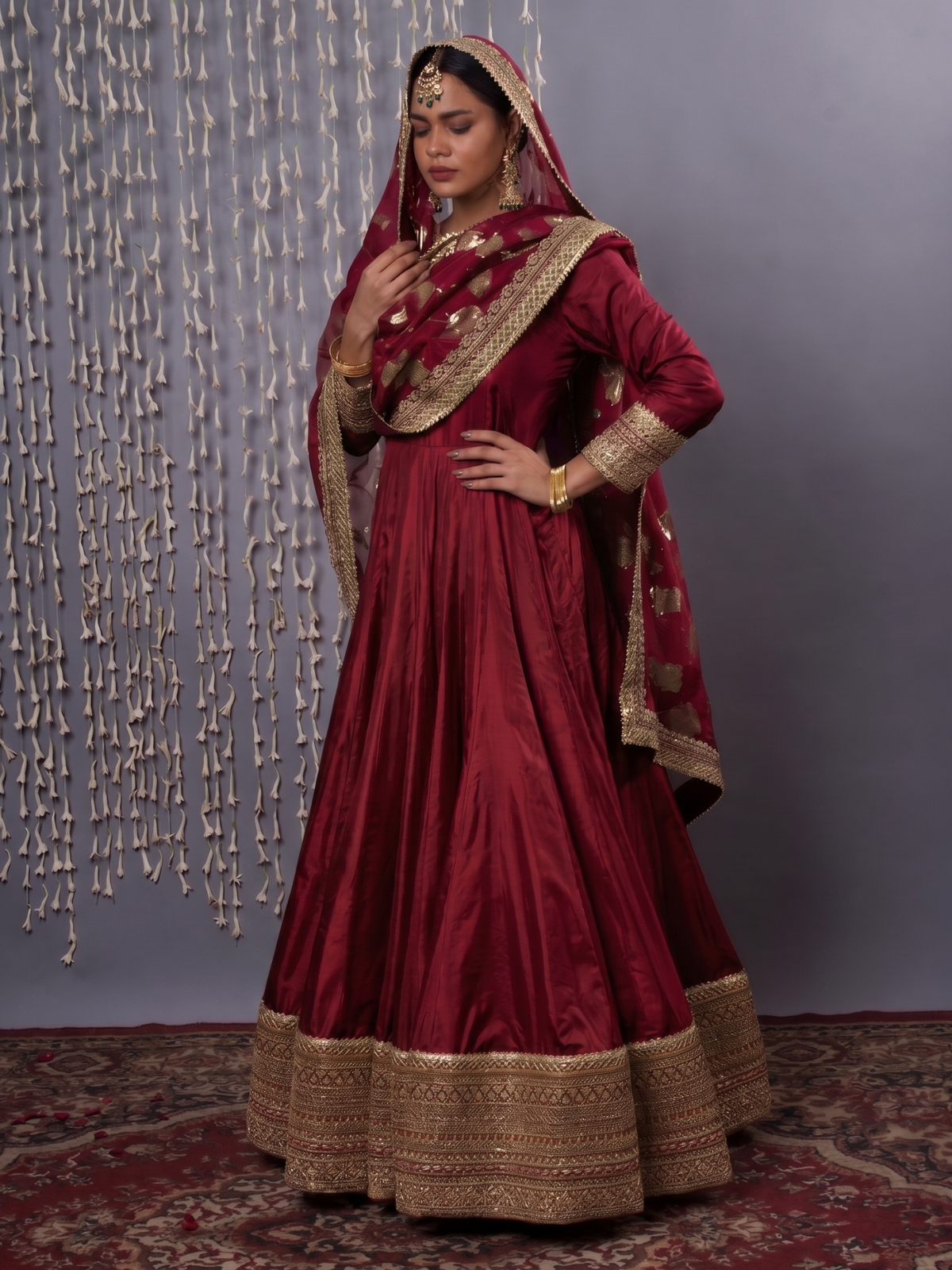 Pink Anarkali with Dupatta
