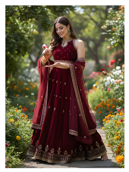 Velvet Lehenga